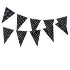 Girlanda papierowa flagi czarna w kropki 2,8m