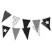 Girlanda papierowe flagi czarne Gwiazdki 2,6m