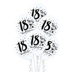 Balon lateksowy biały na 18 urodziny z napisem 18th Birthday