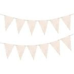 Girlanda papierowa biała w kratkę różowe złoto 3m