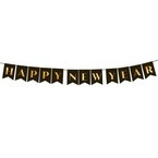 Baner czarny Happy New Year Sylwester 220cm