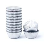 Papilotki do babeczek metaliczne srebrne 40szt