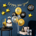 Czarne balony lateksowe Happy New Year 5 sztuk