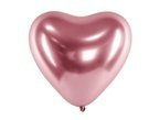 Balony chromowane Serce różowe złoto 12cali 10szt