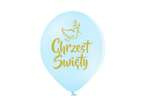 Balony lateksowe błękitne Chrzest Świety 5szt