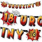 Baner urodzinowy 18 urodziny kolorowy 110cm