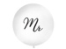 Balon lateksowy biały 1 m okrągły czarny napis Mr