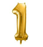 Balon foliowy złoty cyfra 1 86cm