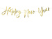 Baner papierowy Happy New Year, złoty 66x18cm