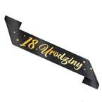 Szarfa czarna 18 Urodziny 10x160cm