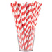 Słomki papierowe czerwone w paski 12szt