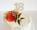 Topper drewniany na tort  cyfra 18 14,5x7,5cm