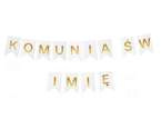 Baner dowolny napis personalizowany Komunia Św + Imię