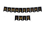 Baner dowolny napis personalizowany Czarny Kawalerski + Imię