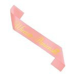 Szarfa satynowa napis Wieczór Panieński różowa