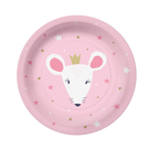 Talerzyki papierowe różowa myszka 23cm 10szt