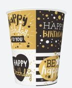 Kubeczki papierowe Happy Birthday 8szt 250ml