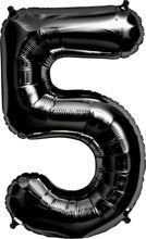 Balon foliowy czarny cyfra 5 86cm