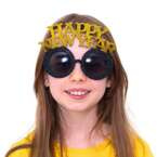 Okulary sylweter Happy New Year złoto czarne