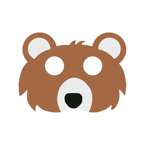 Maska filcowa dla dzieci Misiu brązowy