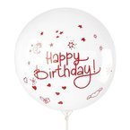 Naklejki na balony Happy Birthday czerwone