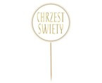 Topper na tort z napisem Chrzest Święty - średnica 14cm