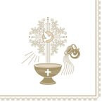 Serwetki Chrzest złoty 20szt 33x33 cm