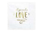Serwetki białe All you need is Love 20szt 33x33cm