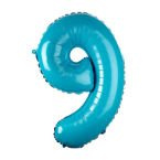 Balon foliowy błękitny cyfra 9 60cm