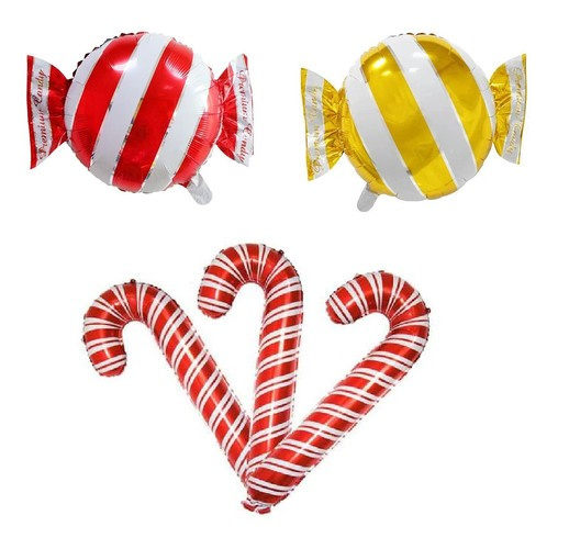 Zestaw balonów foliowych Świątecznych Candy 5szt