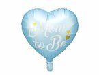 Balon foliowy Mom to be błękitny babyshower 35cm