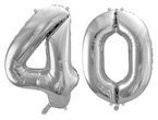 Balony foliowe srebrne liczba 40 urodziny 86cm