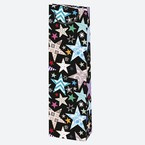 Torba na butelkę Boże Narodzenie czarna w gwiazdki 12x40x9cm