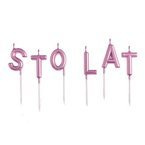 Świeczki urodzinowe różowe złoto Sto Lat 6szt