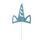 Topper do dekoracji tortu Jednorożec błękitny 1szt