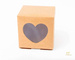 Pudełko papierowe kraft z okienkiem Serce 15x15x13,5cm
