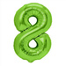 Balon foliowy cyfra 8 zielony 100cm