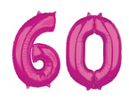 Balony foliowe fuksja liczba 60 66cm