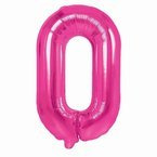 Balon foliowy różowy cyfra 0 100cm