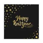 Serwetki czarne Happy New Year 33x33cm 10szt
