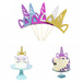 Toppery dekoracji tortu Jednorożec fioletowe 3szt