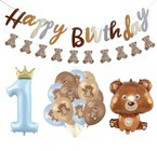 Zestaw dekoracji na roczek Misiu balony girlanda baner