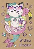 Kartka urodzinowa Kotek Eko 18x13cm