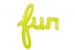 Balon foliowy napis Fun limonkowy 69x74cm