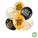 Balony lateksowe czarne New Year 2024 6szt