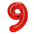 Balon foliowy  cyfra 9 czerwona 100cm