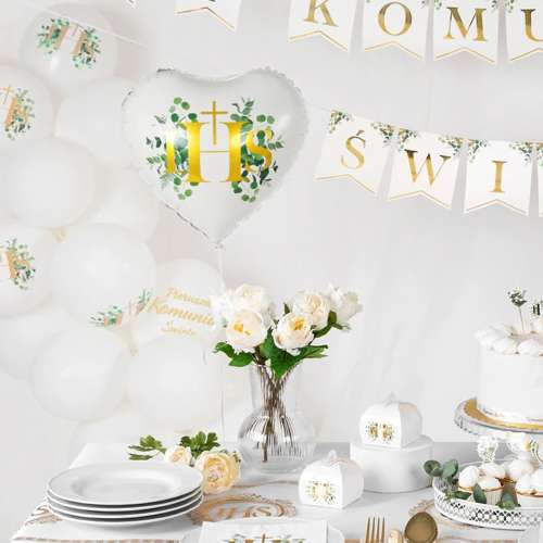 Bukiet balonowy Pierwsza Komunia Święta 6 sztuk