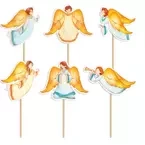 Pikery dekoracyjne Chrzest Święty Aniołki 6szt