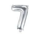 Balon foliowy srebrny cyfra 7 35cm