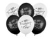 Balony urodzinowe Happy Birthday czarne białe 5szt